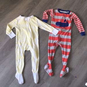 Burt’s organic and Carters footie pjs!